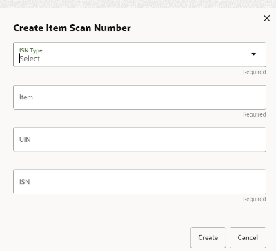 Create Item Scan Number Create Item Scan Number