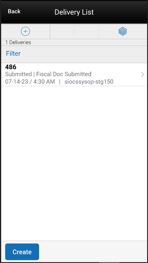 Delivery List Screen Delivery List Screen