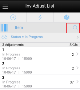 Inv Adjust list Inv Adjust list