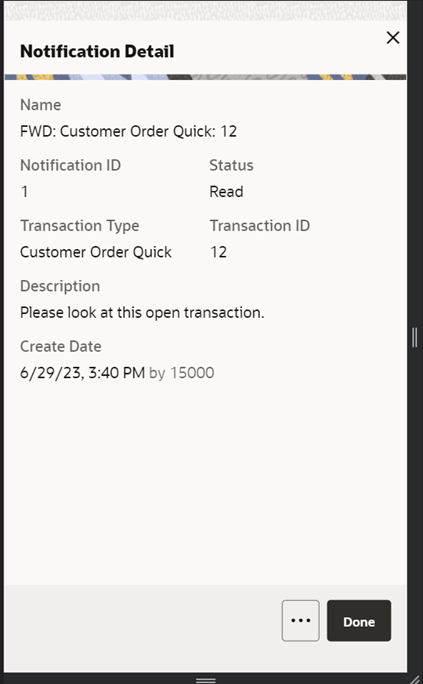 Notification Detail Notification Detail