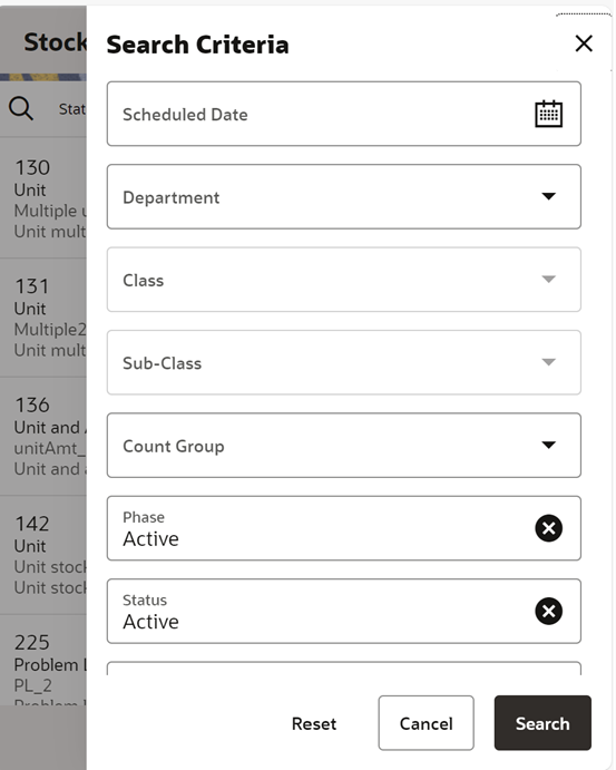 Search Criteria Screen Search Criteria Screen