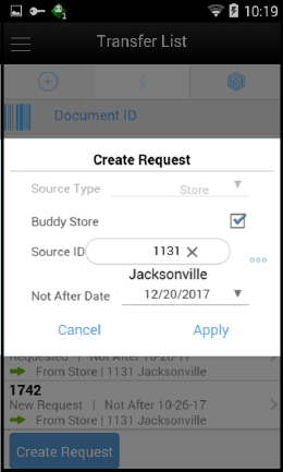 Create Request Popup Create Request Popup