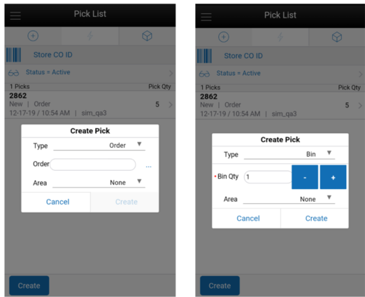 Create Pick Popup within Picking Create Pick Popup within Picking