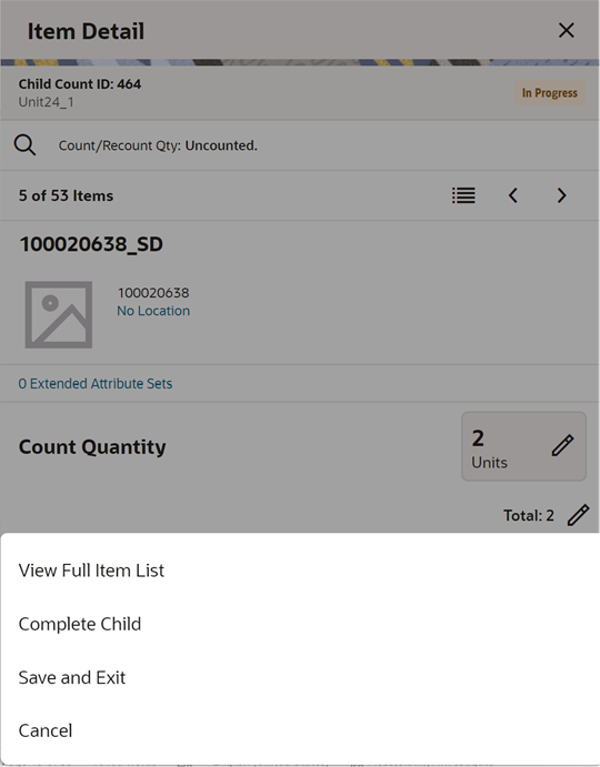 Item Detail Footer Menu Item Detail Footer Menu