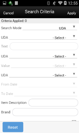 Search Mode: UDA Search Mode: UDA