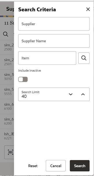 Search Criteria Screen Search Criteria Screen
