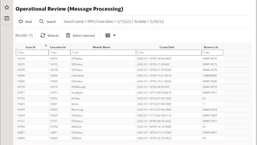 Operational Review Message Processing