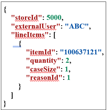 Create Adjustment Example Input