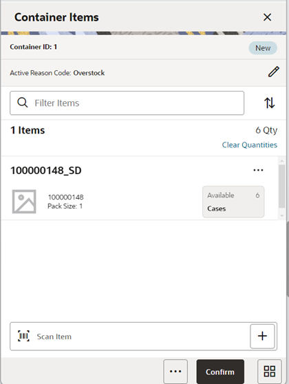 This image shows the Bill of Lading screen.