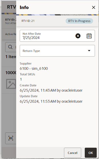This image shows the Info Panel screen.