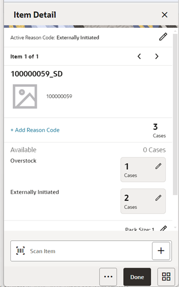 This image shows the Item Detail screen.