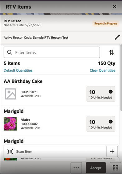 This image shows the Create Items screen.