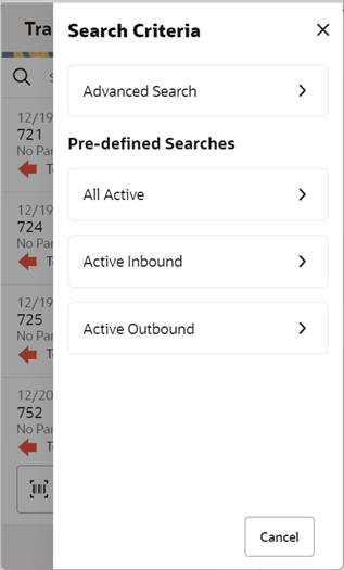 Search Criteria Screen 1