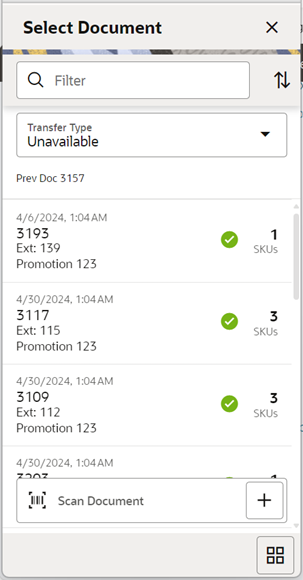 Select Document Screen
