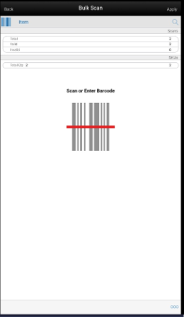 Bulk Scan Screen Bulk Scan Screen