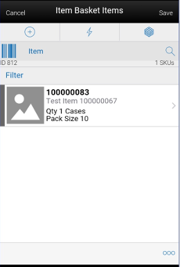 Item Basket Items Screen Item Basket Items Screen