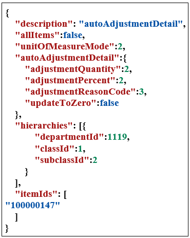 Example Input autoAdjustmentDetail Example Input autoAdjustmentDetail