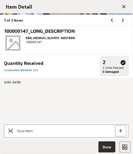 This image shows the Container Items with details screen. This image shows the Container Items with details screen.