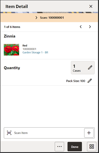 This image shows the Item Detail screen. This image shows the Item Detail screen.