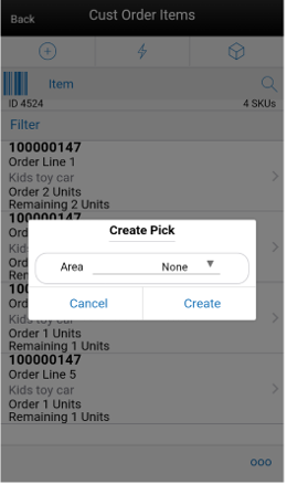 Create Pick Popup within a Customer Order Create Pick Popup within a Customer Order
