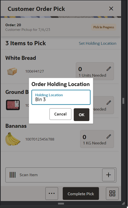 Holding Location Holding Location