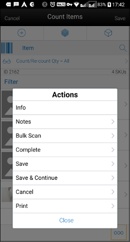 Count Items and Re-Count Items Footer Menu Count Items and Re-Count Items Footer Menu