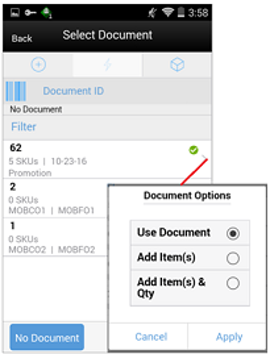 Select Document Screen Select Document Screen