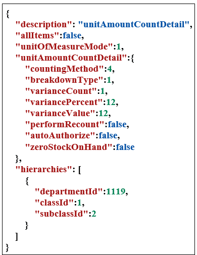 Example Input unitAmountCountDetail Example Input unitAmountCountDetail