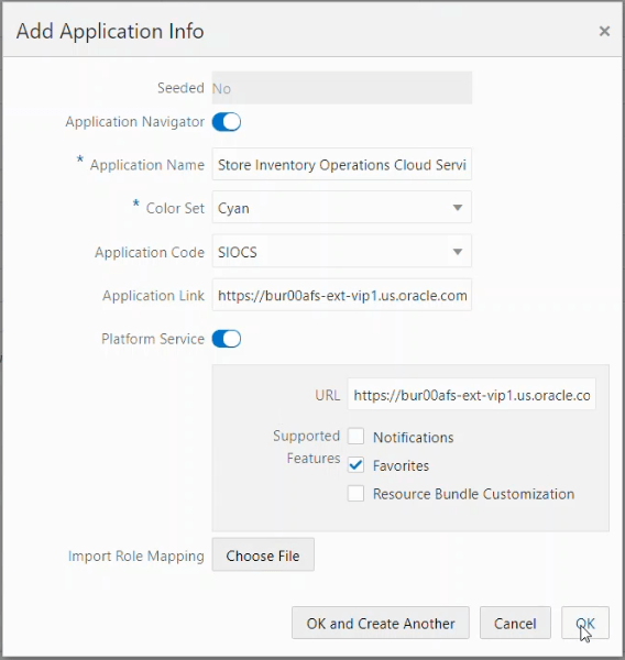 Add Application Info Screen Add Application Info Screen
