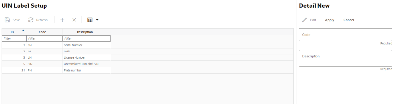 UDA Label Setup UDA Label Setup