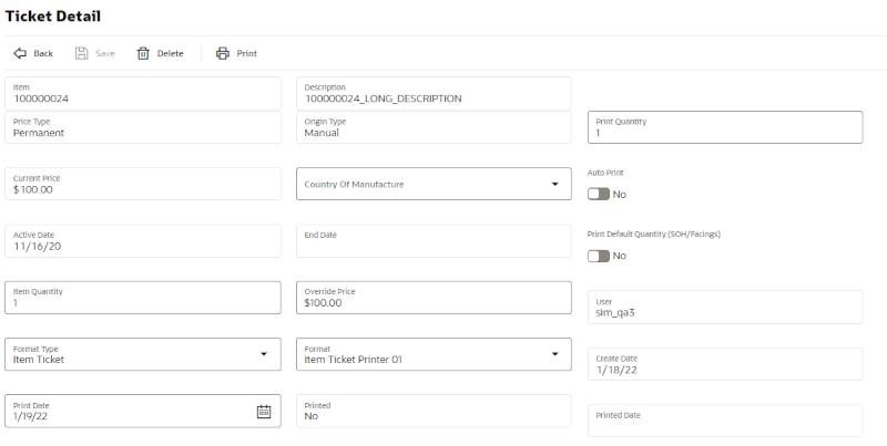 Ticket Detail Ticket Detail