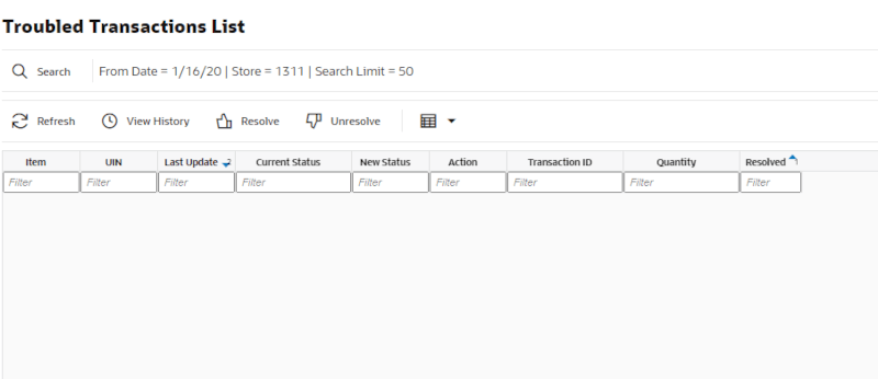 Troubled Transactions List Troubled Transactions List