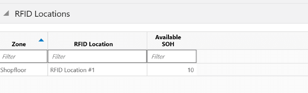 RFID Locations Section