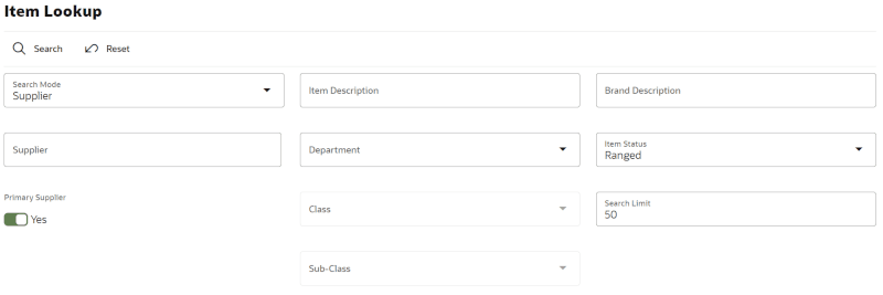 Search Mode: Supplier