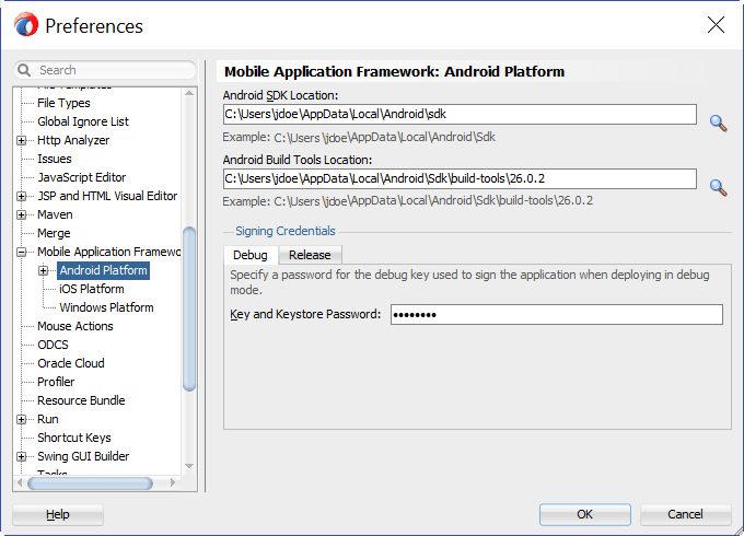 Configuring Platform Preferences for Android Configuring Platform Preferences for Android