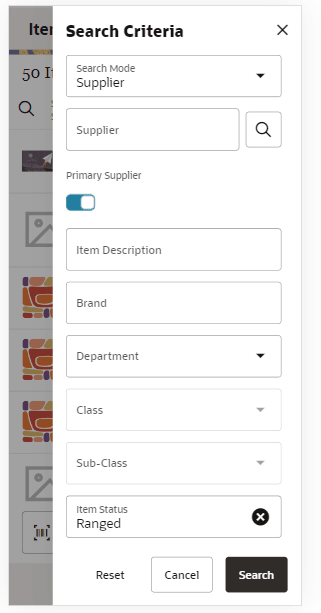Search Mode: Supplier