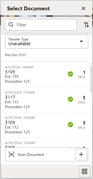 Select Document Screen