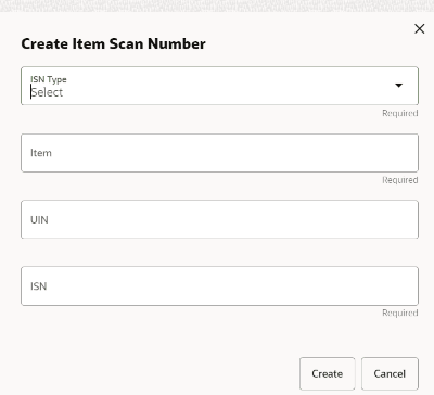 Create Item Scan Number