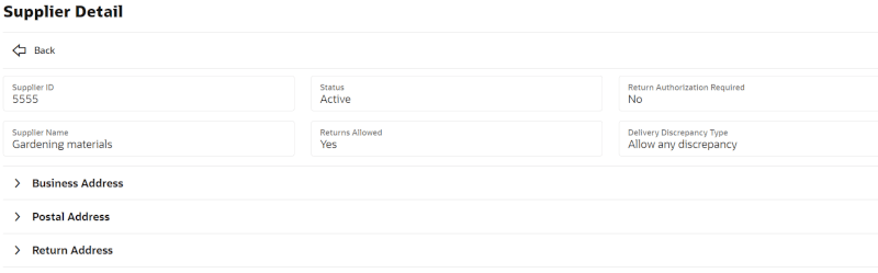 Supplier Detail Screen