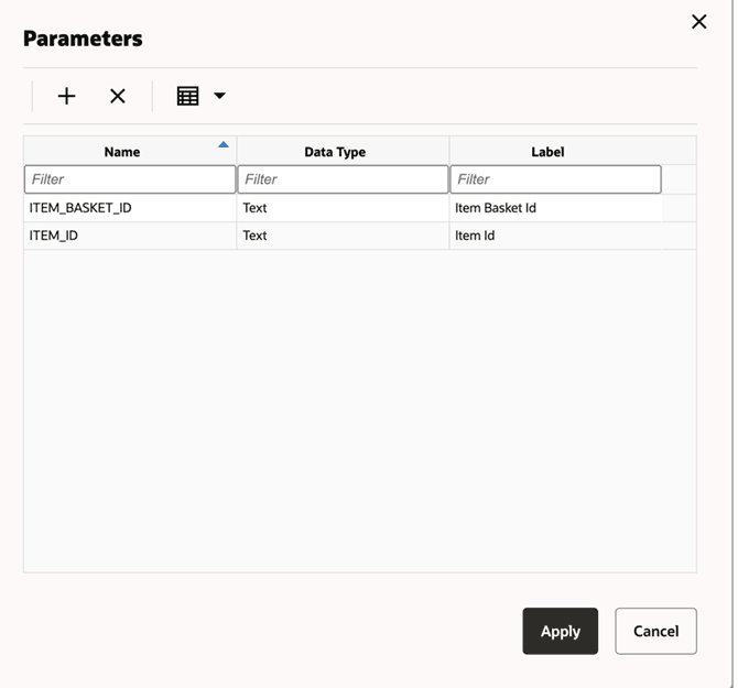 Parameters Parameters
