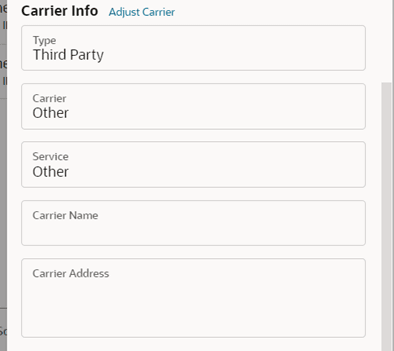 Carrier Info