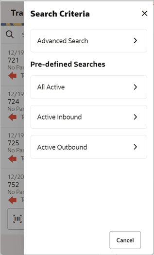 Search Criteria Screen 1