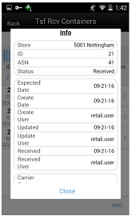 Info (Receipt) Popup