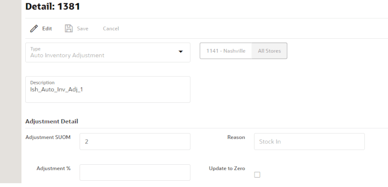 Product Groups Detail - Auto Inventory Adjustment