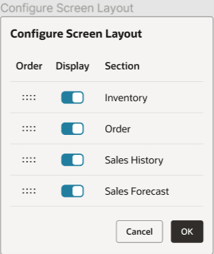 Configure Screen Layout Screen