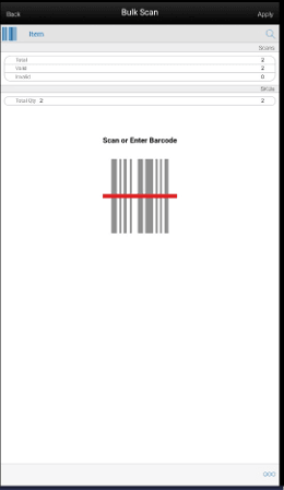 Bulk Scan Screen