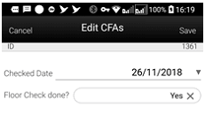 Edit CFAs Screen