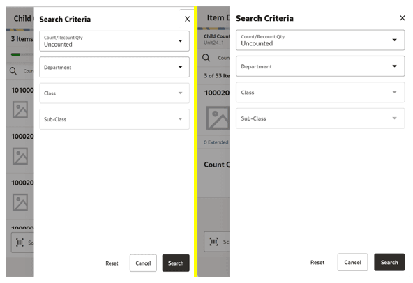 Search Criteria Screens