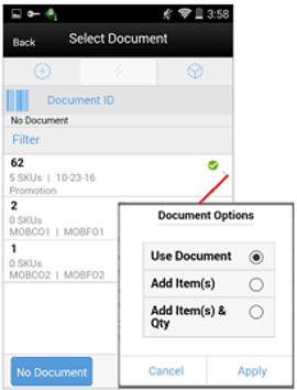 Select Document Screen