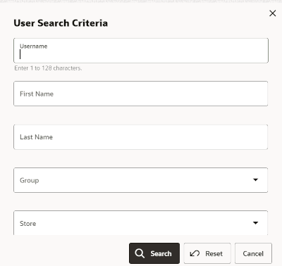 User Filter Screen
